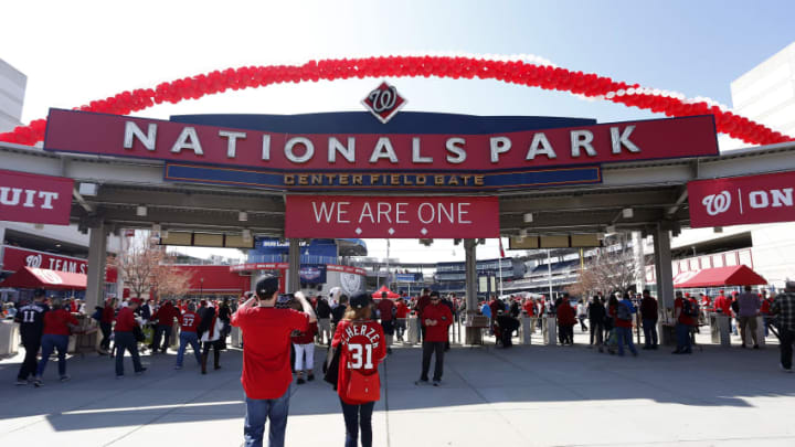 WASHINGTON, DC - APRIL 3: Fans walk through the Center Field Gate before the opening day game between the Miami Marlins and the Washington Nationals at Nationals Park on April 3, 2017 in Washington, DC. (Photo by Matt Hazlett/Getty Images)