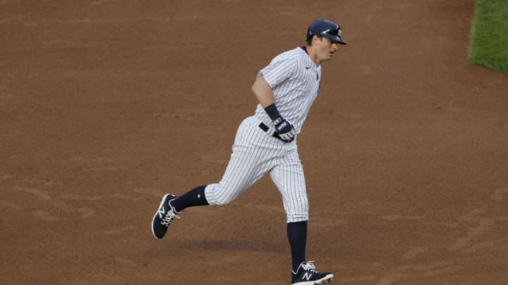 DJ LeMahieu #26 of the New York Yankees rounds third base after hitting a home run during the first inning against the Washington Nationals at Yankee Stadium on May 07, 2021 in the Bronx borough of New York City. (Photo by Sarah Stier/Getty Images)