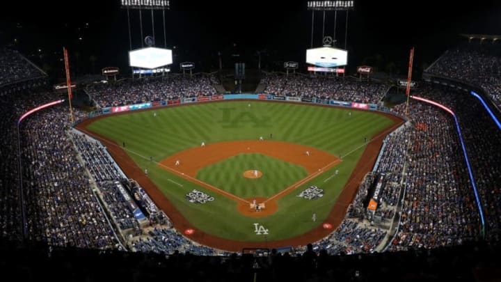 LOS ANGELES, CA - OCTOBER 31: A general view during the fourth inning of game six of the 2017 World Series between the Houston Astros and the Los Angeles Dodgers at Dodger Stadium on October 31, 2017 in Los Angeles, California. (Photo by Joe Scarnici/Getty Images)