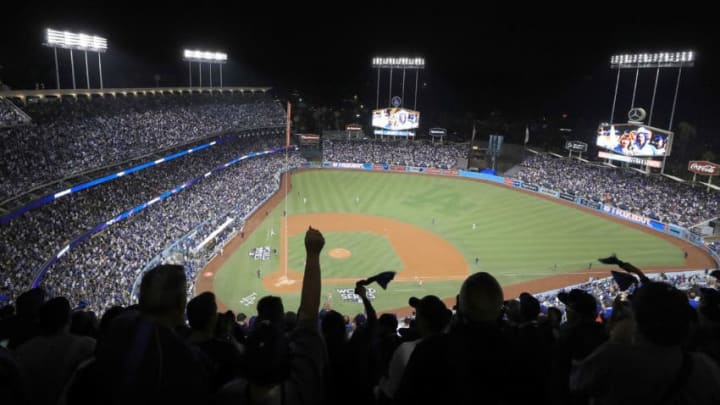 LOS ANGELES, CA - NOVEMBER 01: A general view during the third inning of game seven of the 2017 World Series between the Houston Astros and the Los Angeles Dodgers at Dodger Stadium on November 1, 2017 in Los Angeles, California. (Photo by Sean M. Haffey/Getty Images)