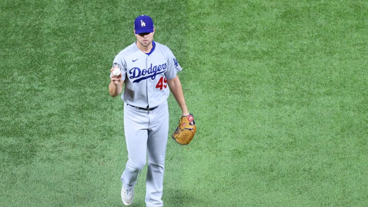 Blake Treinen #49 of the Los Angeles Dodgers (Photo by Maxx Wolfson/Getty Images)