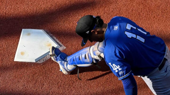 Rancho Cucamonga Diego Cartaya stretches before their game against Visalia Rawhide on Friday, April 8 on Opening Night at Valley Strong Stadium.