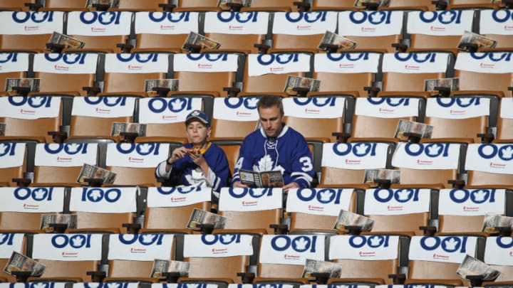 TORONTO, ON - APRIL 17: Fans settle in for action between the Washington Capitals and the Toronto Maple Leafs in Game Three of the Eastern Conference Quarterfinals during the 2017 NHL Stanley Cup Playoffs at the Air Canada Centre on April 17, 2017 in Toronto, Ontario, Canada. The Maple Leafs defeated the Capitals 4-3 in overtime.(Photo by Claus Andersen/Getty Images)