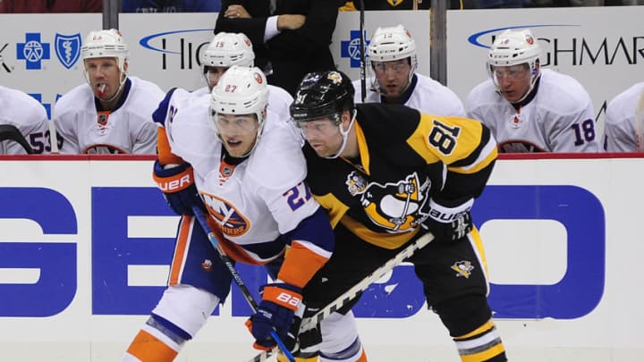 PITTSBURGH, PA - OCTOBER 27: Phil Kessel #81 of the Pittsburgh Penguins looks on against the New York Islanders at PPG PAINTS Arena on October 27, 2016 in Pittsburgh, Pennsylvania. (Photo by Matt Kincaid/Getty Images)