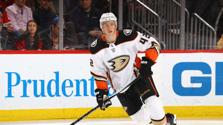 NEWARK, NJ - DECEMBER 18: Josh Manson #42 of the Anaheim Ducks skates against the New Jersey Devils at the Prudential Center on December 18, 2017 in Newark, New Jersey. The Devils defeated the Ducks 5-3. (Photo by Bruce Bennett/Getty Images) NEWARK, NJ - DECEMBER 18: Josh Manson #42 of the Anaheim Ducks skates against the New Jersey Devils at the Prudential Center on December 18, 2017 in Newark, New Jersey. The Devils defeated the Ducks 5-3. (Photo by Bruce Bennett/Getty Images)
