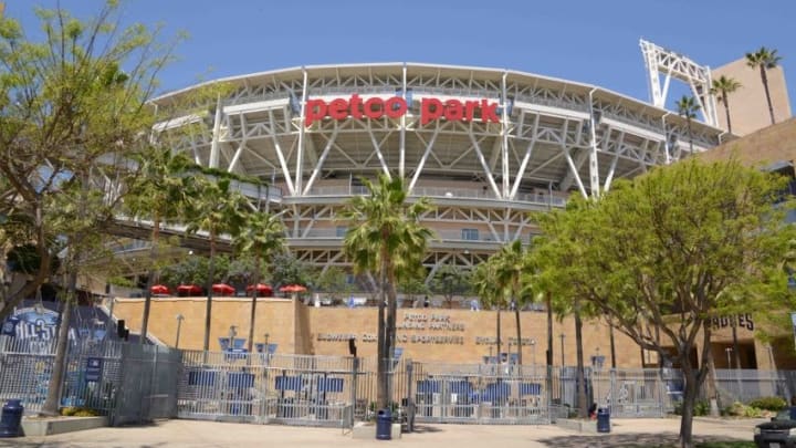 Apr 23, 2016; San Diego, CA, USA; General view of Petco Park exterior. The venue is home of the San Diego Padres and will play host to the 2016 MLB All-Star game. Mandatory Credit: Kirby Lee-USA TODAY Sports