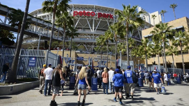 SAN DIEGO, CALIFORNIA - APRIL 04: Fans wait to get into PETCO Park on opening day before a baseball game between the San Diego Padres and the Los Angeles Dodgers on April 4, 2016 in San Diego, California. (Photo by Denis Poroy/Getty Images)