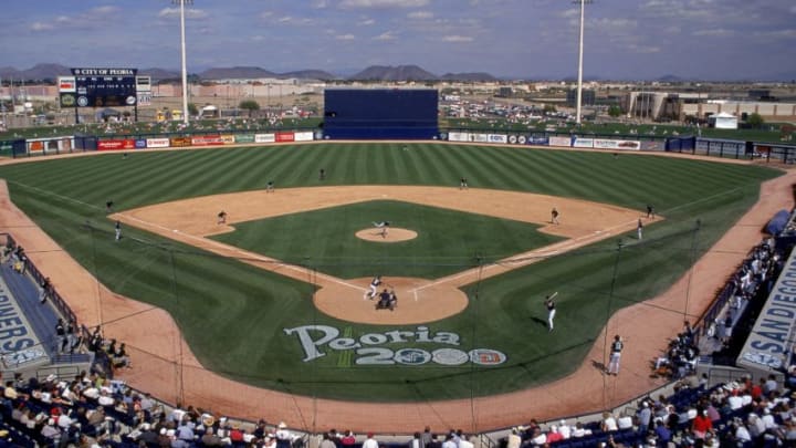 9 Mar 2000: A general view of the baseball diamond taken during the Spring Training Game between the Chicago White Sox and the San Diego Padres at Peoria Sports Complex in Peoria, Arizona. The White Sox defeated the Padres 7-1. Mandatory Credit: Donald Miralle /Allsport