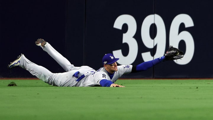Trayce Thompson #25 of the Los Angeles Dodgers (Photo by Harry How/Getty Images)