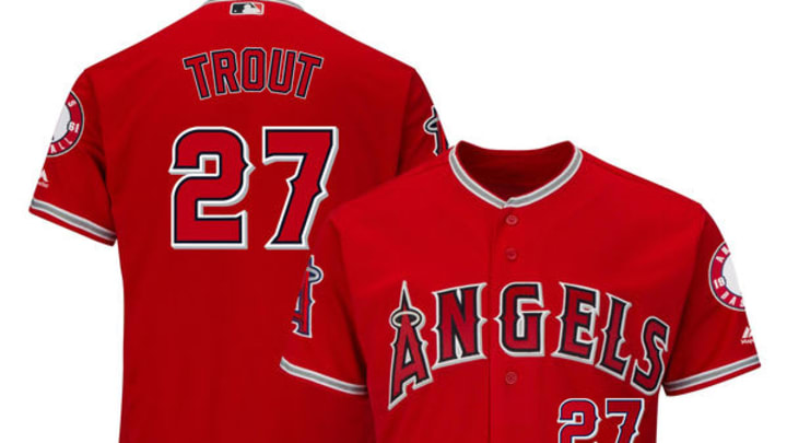 Mike Trout Majestic Youth Official Cool Base Player Jersey - White
