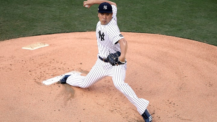 SAN DIEGO, CALIFORNIA – OCTOBER 07: Masahiro Tanaka #19 of the New York Yankees delivers the pitch against the Tampa Bay Rays during the first inning in Game Three of the American League Division Series at PETCO Park on October 07, 2020 in San Diego, California. (Photo by Sean M. Haffey/Getty Images)