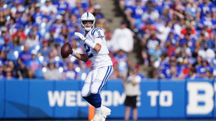 Indianapolis Colts quarterback Matt Ryan (2) throws the ball against the Buffalo Bills. Mandatory Credit: Gregory Fisher-USA TODAY Sports