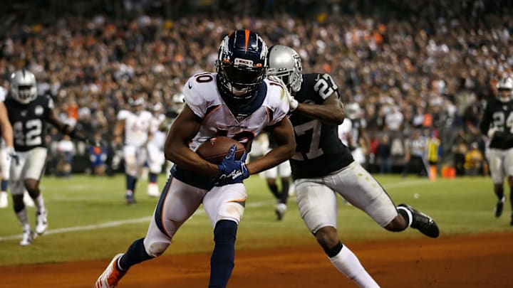 Emmanuel Sanders against the Raiders (Photo by Lachlan Cunningham/Getty Images)