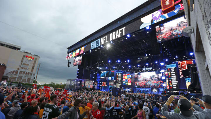NASHVILLE, TENNESSEE - APRIL 25: Fans attend Day 1 of the 2019 NFL Draft on April 25, 2019 in Nashville, Tennessee. (Photo by Frederick Breedon/Getty Images)