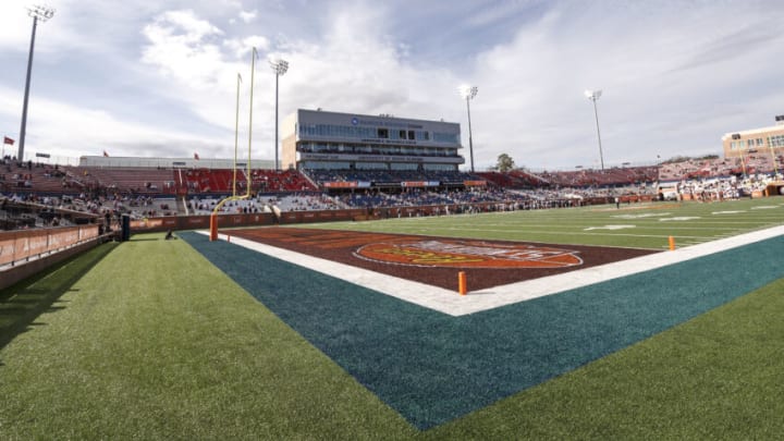 MOBILE, AL - JANUARY 30: A general view inside of Hancock Whitney Stadium before the start of the 2021 Resse's Senior Bowl on the campus of the University of South Alabama on January 30, 2021 in Mobile, Alabama. The National Team defeated the American Team 27-24. (Photo by Don Juan Moore/Getty Images)