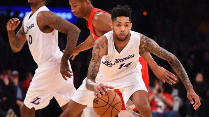 LOS ANGELES,CA - DECEMBER 25: Brandon Ingram #14 of the Los Angeles Lakers handles the ball during the game against the Los Angeles Clippers at Staples Center on December 25, 2016 in Los Angeles, California. The Los Angeles Lakers won 111-102. NOTE TO USER: User expressly acknowledges and agrees that, by downloading and or using this photograph, User is consenting to the terms and conditions of the Getty Images License Agreement. (Photo by Jayne Kamin-Oncea/Getty Images)