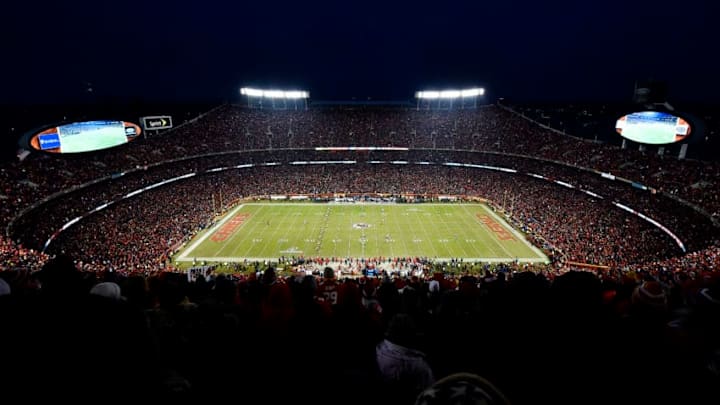 KANSAS CITY, MISSOURI - JANUARY 20: A general view as the New England Patriots take on the Kansas City Chiefs during the AFC Championship Game at Arrowhead Stadium on January 20, 2019 in Kansas City, Missouri. (Photo by Jason Hanna/Jason Hanna)