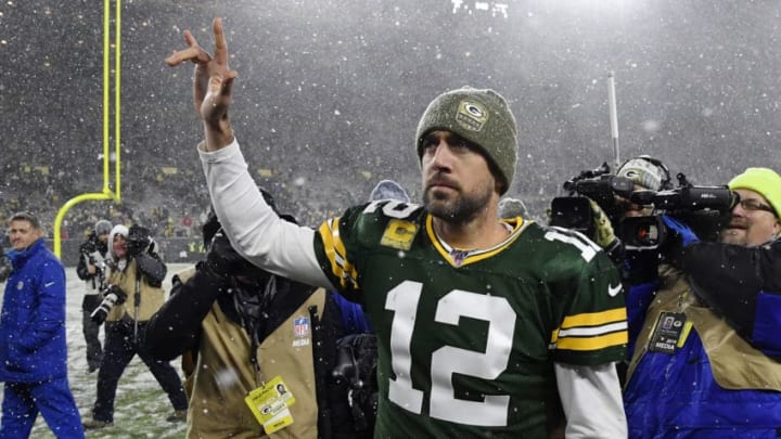 Green Bay Packers quarterback Aaron Rodgers (Photo by Quinn Harris/Getty Images)