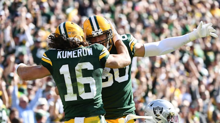 Green Bay Packers, Jimmy Graham, Jake Kumerow (Photo by Stacy Revere/Getty Images)
