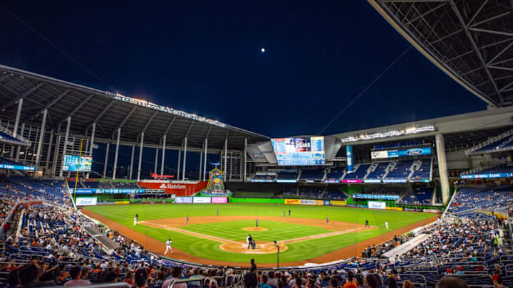 MIAMI, FL - JUNE 25: A detailed view of Marlins Park during the game between the Miami Marlins and the Arizona Diamondbacks at Marlins Park on June 25, 2018 in Miami, Florida. (Photo by Mark Brown/Getty Images) MIAMI, FL - JUNE 25: A detailed view of Marlins Park during the game between the Miami Marlins and the Arizona Diamondbacks at Marlins Park on June 25, 2018 in Miami, Florida. (Photo by Mark Brown/Getty Images)