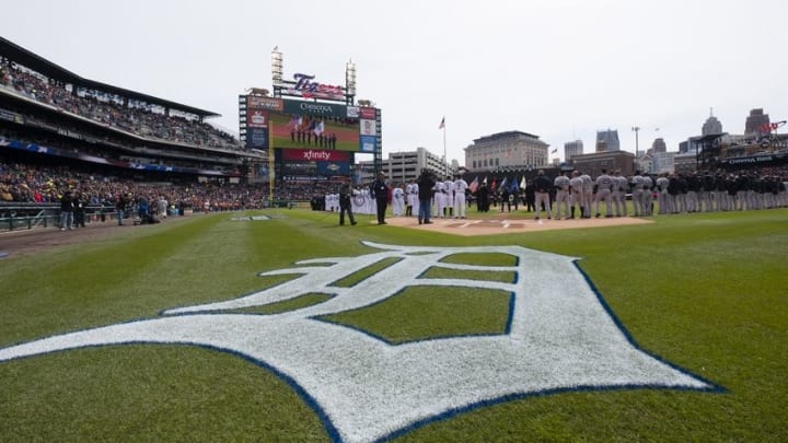 Apr 8, 2016; Detroit, MI, USA; General view during the national anthem prior to the game between the Detroit Tigers and the New York Yankees at Comerica Park. Mandatory Credit: Rick Osentoski-USA TODAY Sports