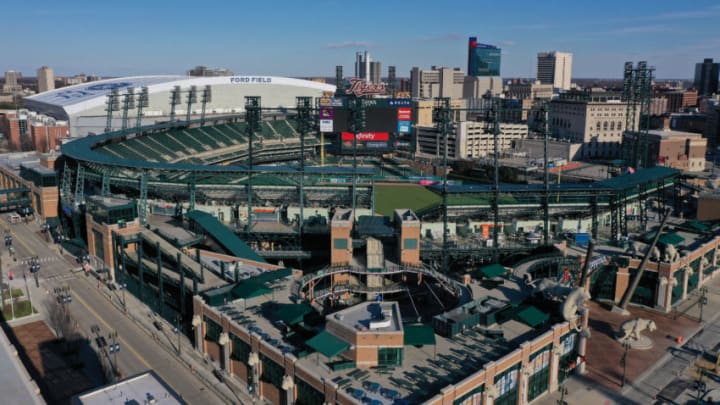 View of the Detroit Tigers' Comerica Park. (Photo by Gregory Shamus/Getty Images)