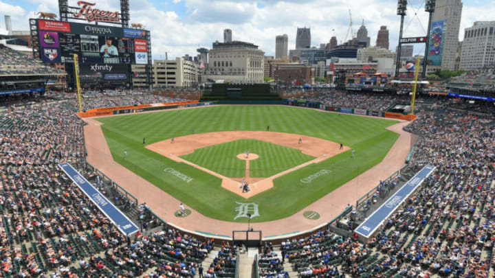 DETROIT, MI - JUNE 12: A general view of Comerica Park during the game between the Toronto Blue Jays and the Detroit Tigers at Comerica Park on June 12, 2022 in Detroit, Michigan. The Blue Jays defeated the Tigers 6-0. (Photo by Mark Cunningham/MLB Photos via Getty Images)