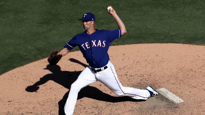 ARLINGTON, TEXAS - SEPTEMBER 26: Mike Minor #23 of the Texas Rangers at Globe Life Park in Arlington on September 26, 2019 in Arlington, Texas. (Photo by Ronald Martinez/Getty Images) ARLINGTON, TEXAS - SEPTEMBER 26: Mike Minor #23 of the Texas Rangers at Globe Life Park in Arlington on September 26, 2019 in Arlington, Texas. (Photo by Ronald Martinez/Getty Images)