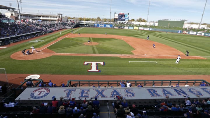 SURPRISE, ARIZONA - FEBRUARY 27: General view of Surprise Stadium during a Cactus League spring training game between the Chicago Cubs and Texas Rangers on February 27, 2020 in Surprise, Arizona. (Photo by Ralph Freso/Getty Images)