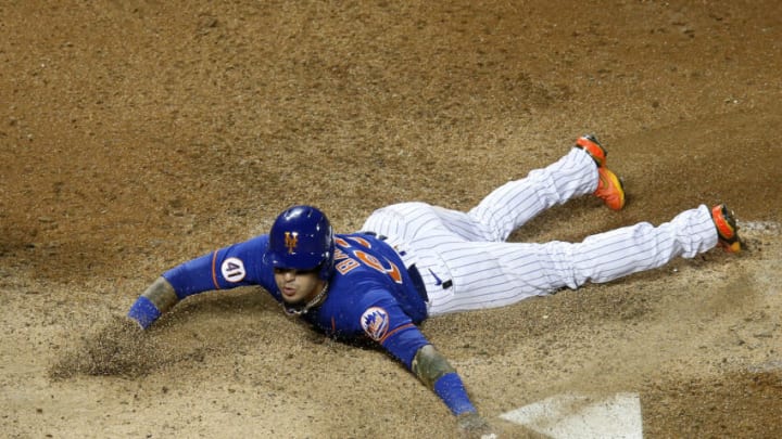 NEW YORK, NEW YORK - SEPTEMBER 28: Javier Baez #23 of the New York Mets in action against the Miami Marlins at Citi Field on September 28, 2021 in New York City. The Mets defeated the Marlins 2-1 in nine innings. (Photo by Jim McIsaac/Getty Images)