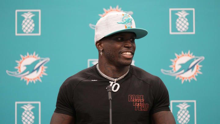 MIAMI GARDENS, FLORIDA – MARCH 24: Tyreek Hill Miami Gardens, Florida. (Photo by Mark Brown/Getty Images)