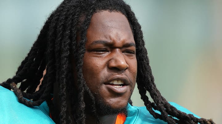 Aug 4, 2021; Miami Gardens, FL, USA; Miami Dolphins linebacker Shaquem Griffin (53) runs on to the field during training camp at Baptist Health Training Complex. Mandatory Credit: Jasen Vinlove-USA TODAY Sports