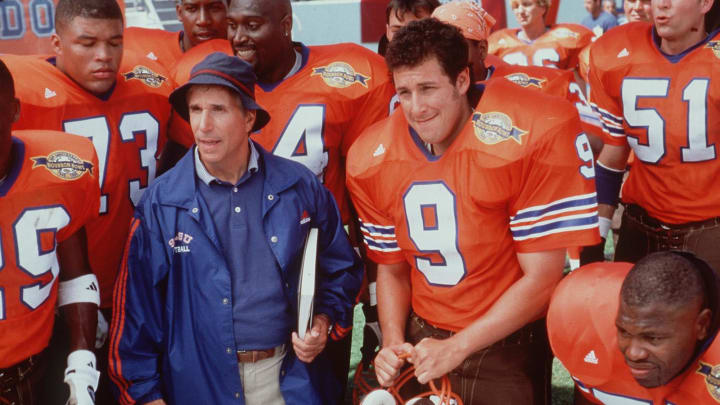 1998 Henry Winkler And Adam Sandler Star In The New Movie “Waterboy.” (Photo By Getty Images)