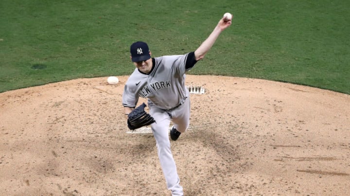 J.A. Happ of the New York Yankees delivers the pitch against the Tampa Bay Rays. (Photo by Sean M. Haffey/Getty Images)