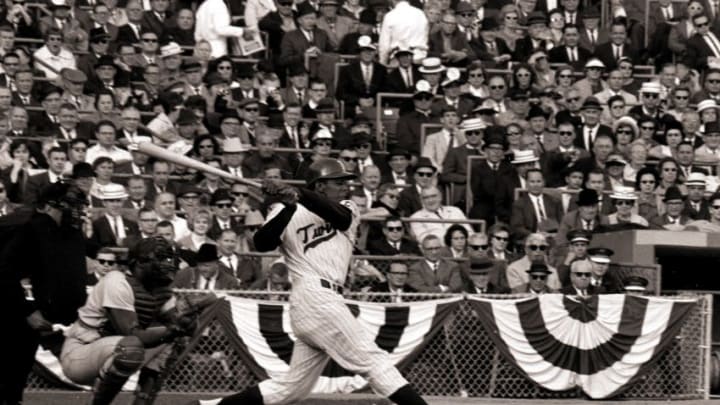 Tony Oliva of the Minnesota Twins bats during the 1965 World Series. (Photo by Herb Scharfman/Sports Imagery/Getty Images