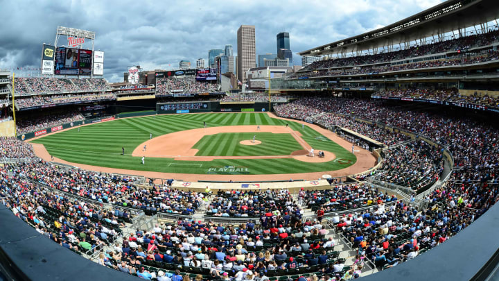 Jun 18, 2017; Minneapolis, MN, USA; A general view at Target Field during the seventh inning in the game between the Minnesota Twins and the Cleveland Indians. The Indians won 5-2. Mandatory Credit: Jeffrey Becker-USA TODAY Sports