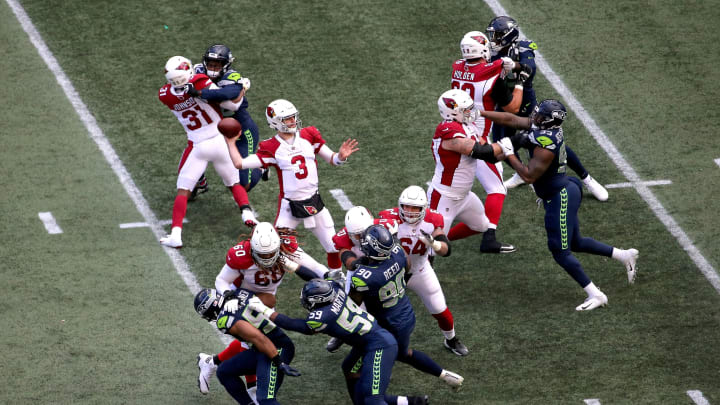 SEATTLE, WA – DECEMBER 30: Josh Rosen #3 of the Arizona Cardinals throws the ball against the Seattle Seahawks in the first quarter during their game at CenturyLink Field on December 30, 2018 in Seattle, Washington. (Photo by Abbie Parr/Getty Images)