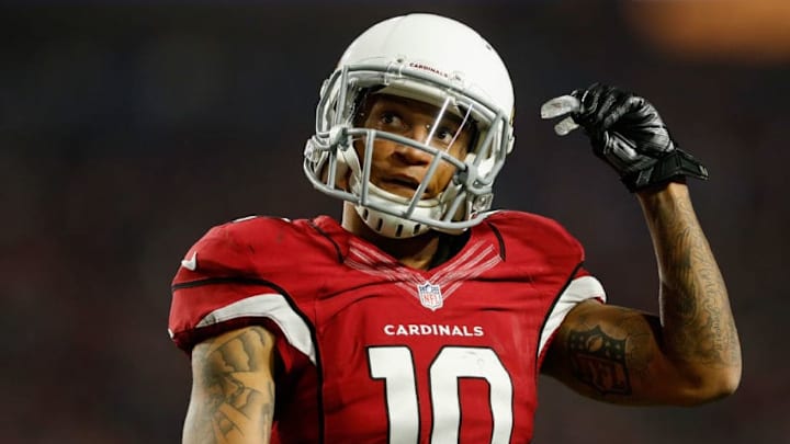 GLENDALE, AZ - DECEMBER 10: Wide receiver Brittan Golden #10 of the Arizona Cardinals during the NFL game against the Minnesota Vikings at the University of Phoenix Stadium on December 10, 2015 in Glendale, Arizona. The Cardinals defeated the Vikings 23-20. (Photo by Christian Petersen/Getty Images)