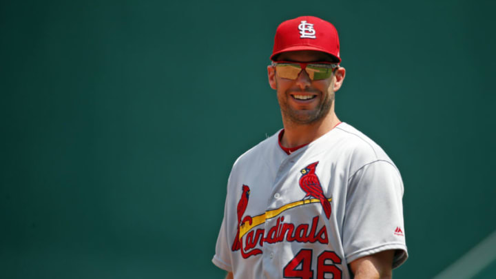 PITTSBURGH, PA - JULY 25: Paul Goldschmidt #46 of the St. Louis Cardinals looks on against the Pittsburgh Pirates at PNC Park on July 25, 2019 in Pittsburgh, Pennsylvania. (Photo by Justin K. Aller/Getty Images)