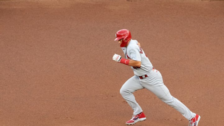 MINNEAPOLIS, MINNESOTA - JULY 29: Paul Goldschmidt #46 of the St. Louis Cardinals runs the bases against the Minnesota Twins during the game at Target Field on July 29, 2020 in Minneapolis, Minnesota. The Twins defeated the Cardinals 3-0. (Photo by Hannah Foslien/Getty Images)