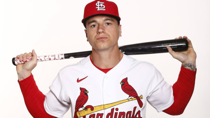 JUPITER, FLORIDA - FEBRUARY 19: Tyler O'Neill #41 of the St. Louis Cardinals poses for a photo on Photo Day at Roger Dean Chevrolet Stadium on February 19, 2020 in Jupiter, Florida. (Photo by Michael Reaves/Getty Images)