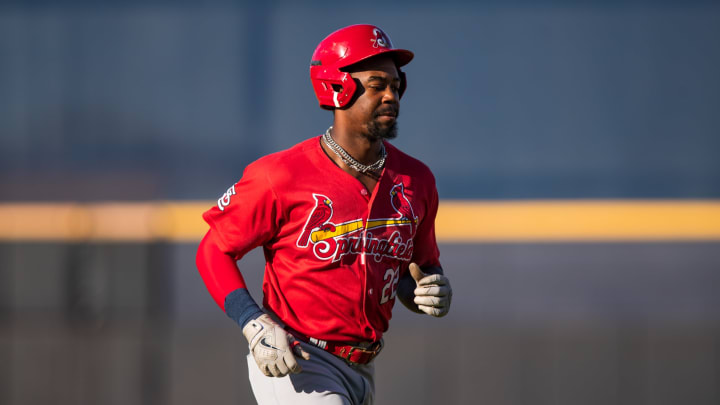 St. Louis Cardinals Jordan Walker runs on field (Photo by John E. Moore III/Getty Images)