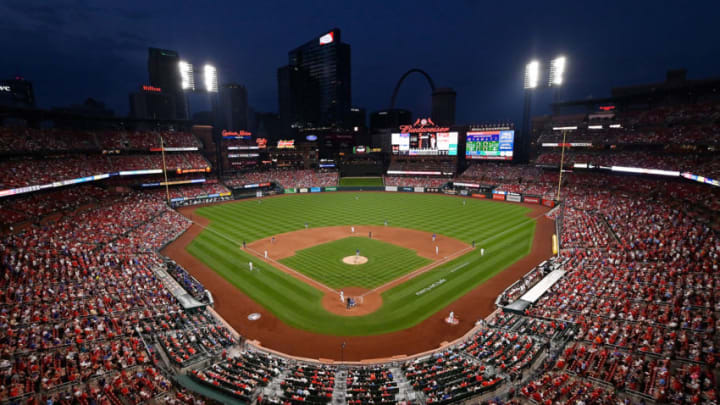 May 23, 2021; St. Louis, Missouri, USA; A general view of Busch Stadium during the seventh inning of a game between the St. Louis Cardinals and the Chicago Cubs. Mandatory Credit: Jeff Curry-USA TODAY Sports