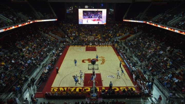 Jan 14, 2015; Los Angeles, CA, USA; General view of the Galen Center during the NCAA basketball game between the UCLA Bruins and the Southern California Trojans. Mandatory Credit: Kirby Lee-USA TODAY Sports
