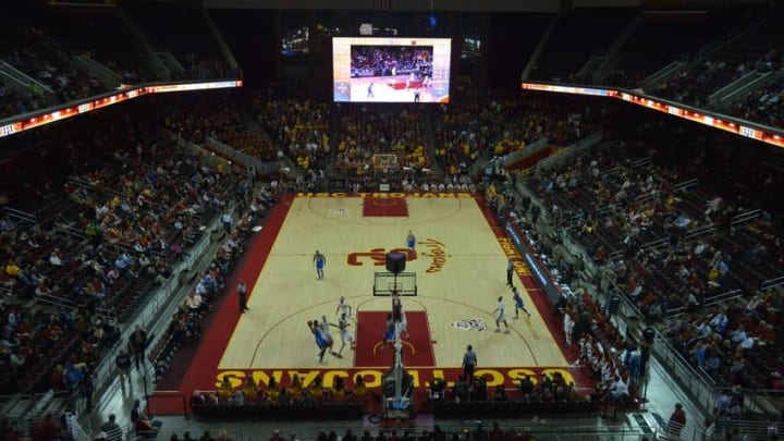 Jan 14, 2015; Los Angeles, CA, USA; General view of the Galen Center during the NCAA basketball game between the UCLA Bruins and the Southern California Trojans. Mandatory Credit: Kirby Lee-USA TODAY Sports