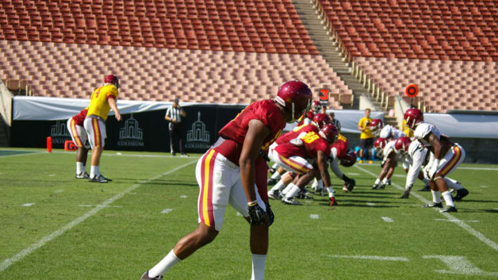 USC wide receiver De'Quan Hampton during practice at Howard Jones Field. (Alicia de Artola/Reign of Troy)