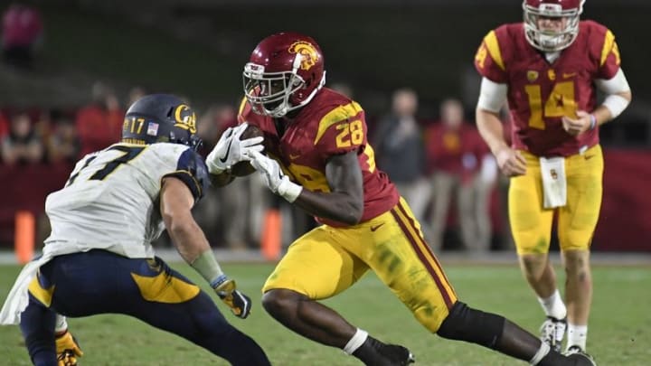 Oct 27, 2016; Los Angeles, CA, USA; USC Trojans running back Aca