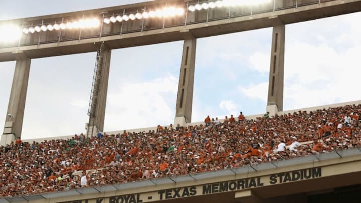 AUSTIN, TX - SEPTEMBER 04: A general view of fans during the game between the Texas Longhorns and the Notre Dame Fighting Irish at Darrell K. Royal-Texas Memorial Stadium on September 4, 2016 in Austin, Texas. (Photo by Ronald Martinez/Getty Images)