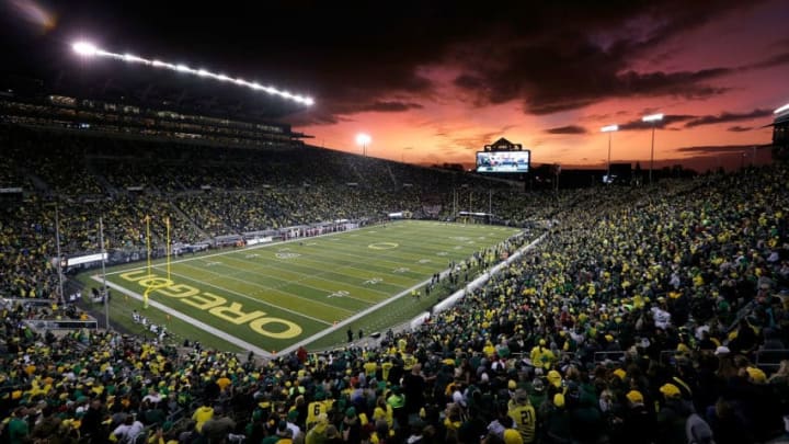 EUGENE, OR - OCTOBER 07: A general view of the stadium during the game between the Washington State Cougars and the Oregon Ducks at Autzen Stadium on October 7, 2017 in Eugene, Oregon. (Photo by Jonathan Ferrey/Getty Images)