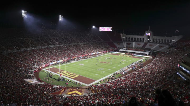 USC football at the Los Angeles Memorial Coliseum. (Meg Oliphant/Getty Images)